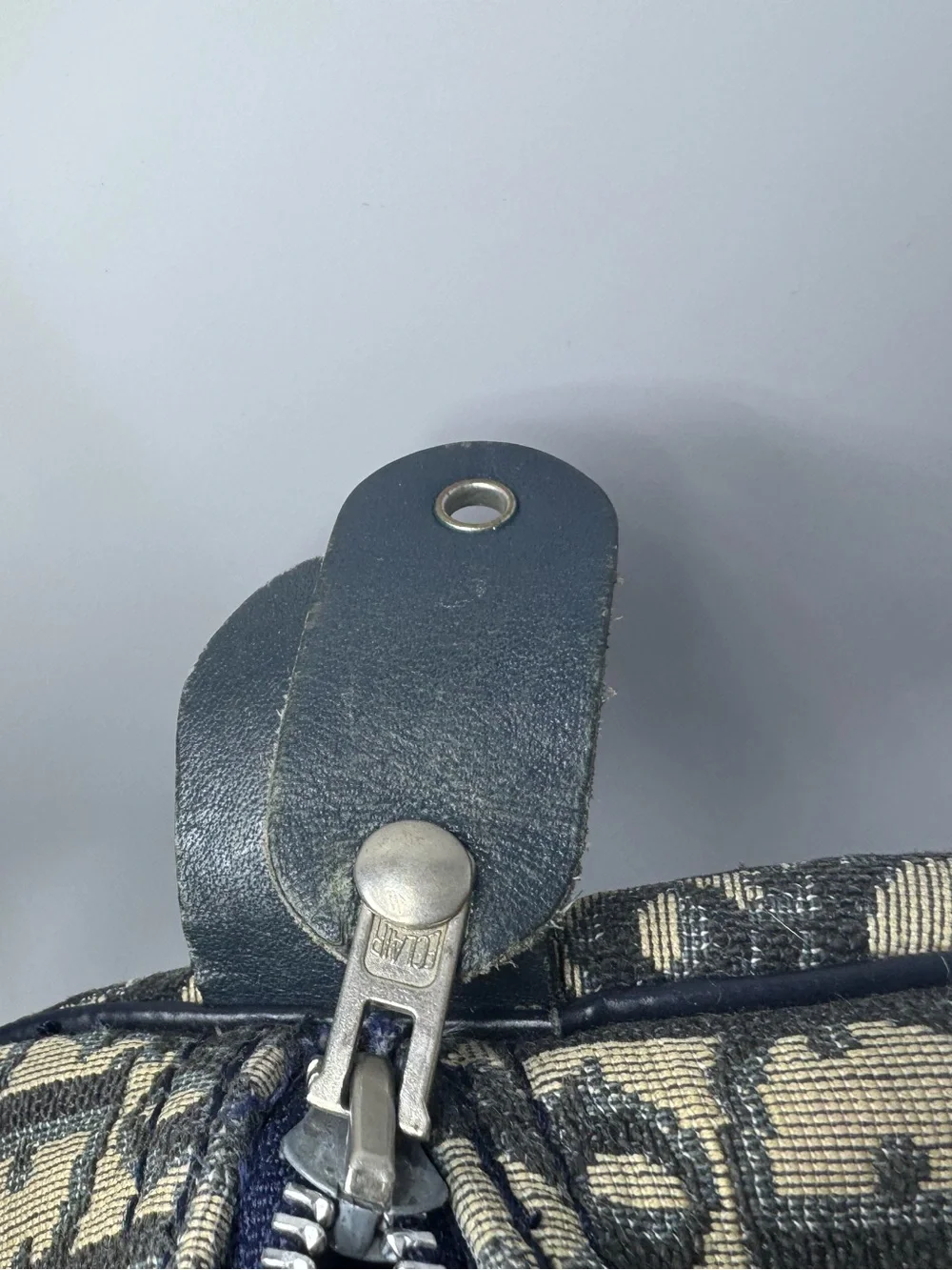 Christian Dior Oblique Boston Bag Blue Trotter Monogram Authentic Vintage Dior - Picture 16 of 16